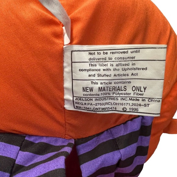 Vintage 1996 Joelson Happy Jack‎ The laughing Pumpkin Jack-O'-Lantern Plush Doll - Picture 5 of 6